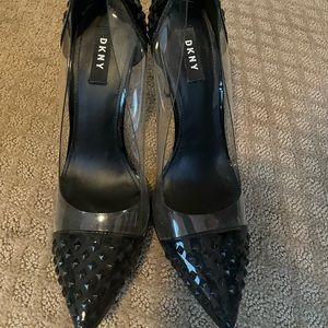DKNY black and clear pumps, size 10, women’s! Scuffs on the bottom, gently used